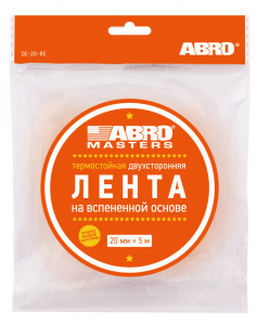 Лента клейкая двухсторонняя белая (20 мм х 5 м) ABRO MASTERS