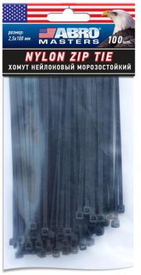 Хомут нейлоновый морозостойкий (4,8 мм х 350 мм х 100 шт) ABRO MASTERS